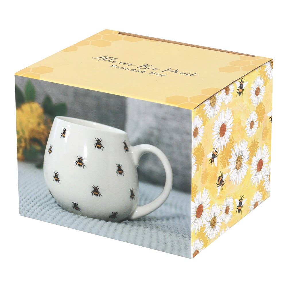 Bee Print Rounded Mug