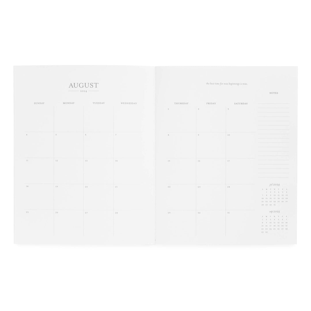 Interior Image of 2024-2025 Academic Planner in the month of August.