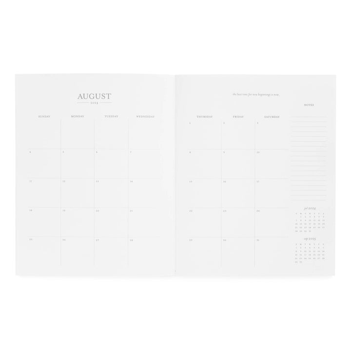 Interior Image of 2024-2025 Academic Planner in the month of August.