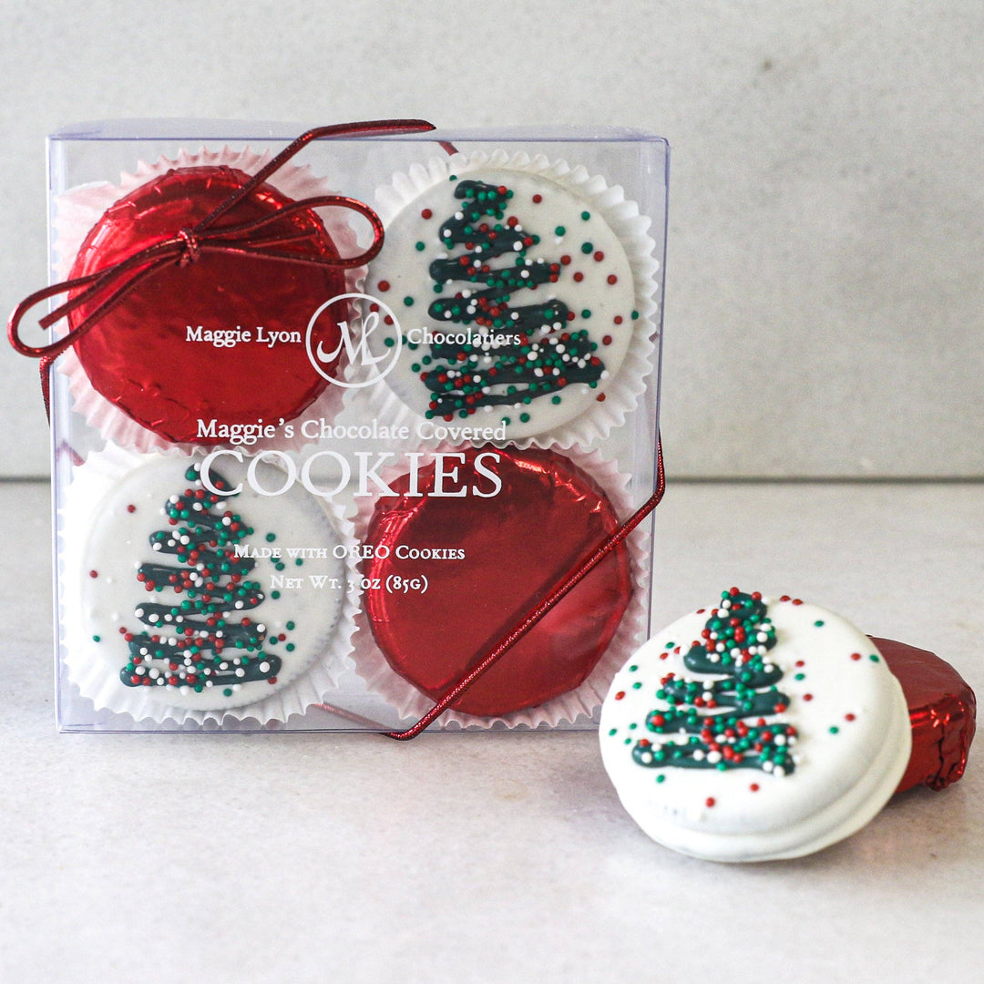 Christmas Tree Chocolate Covered Cookies