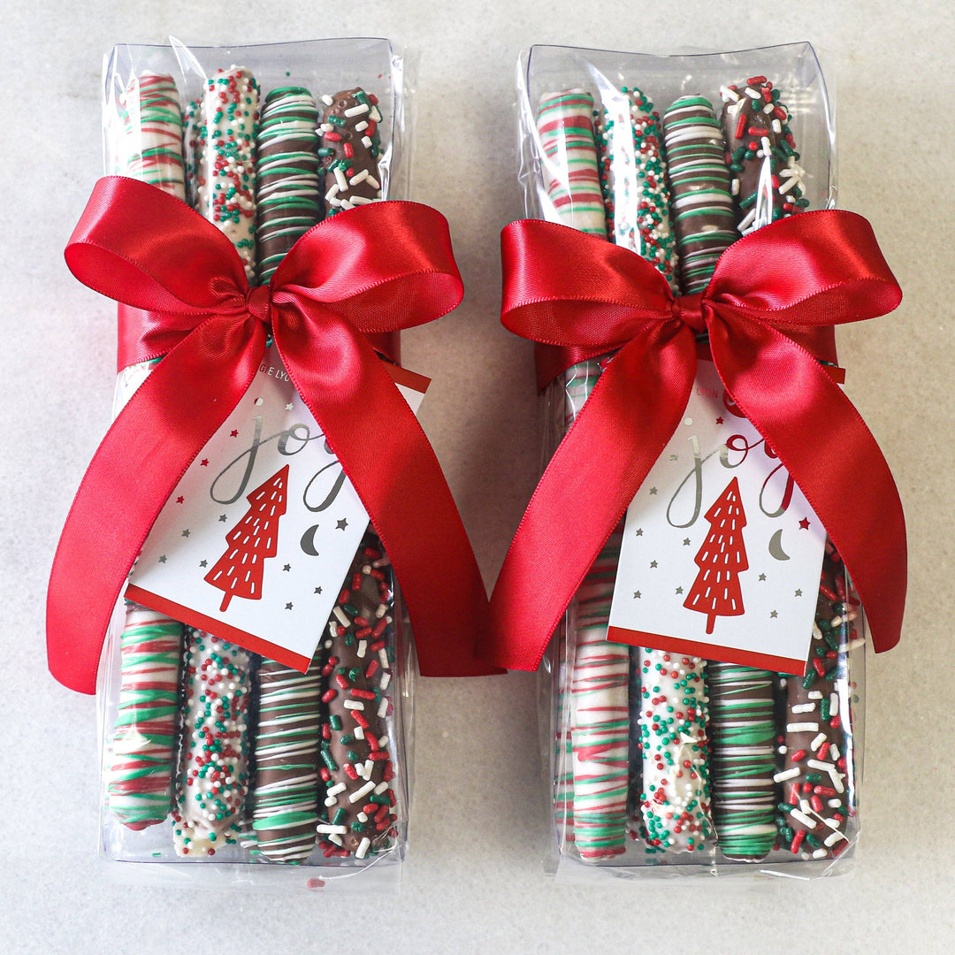 Milk & White Chocolate Holiday Pretzel Rods