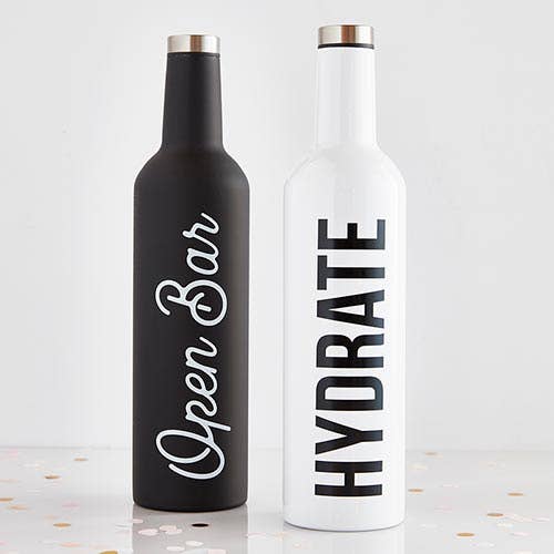 "Hydrate" Stainless Steel Wine Bottle