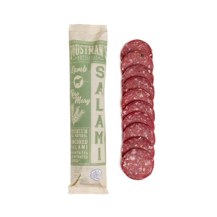 Lamb Rosemary Salami by Foustman's, all-natural uncured salami with rosemary.