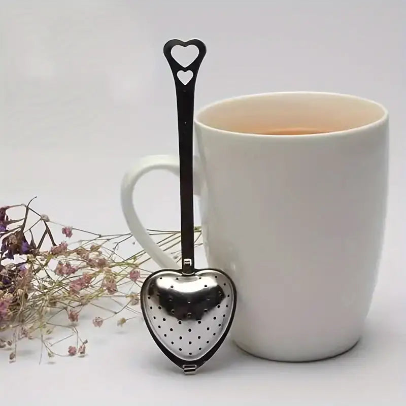 Heart-Shaped Stainless Steel Tea Strainer, chai infuser