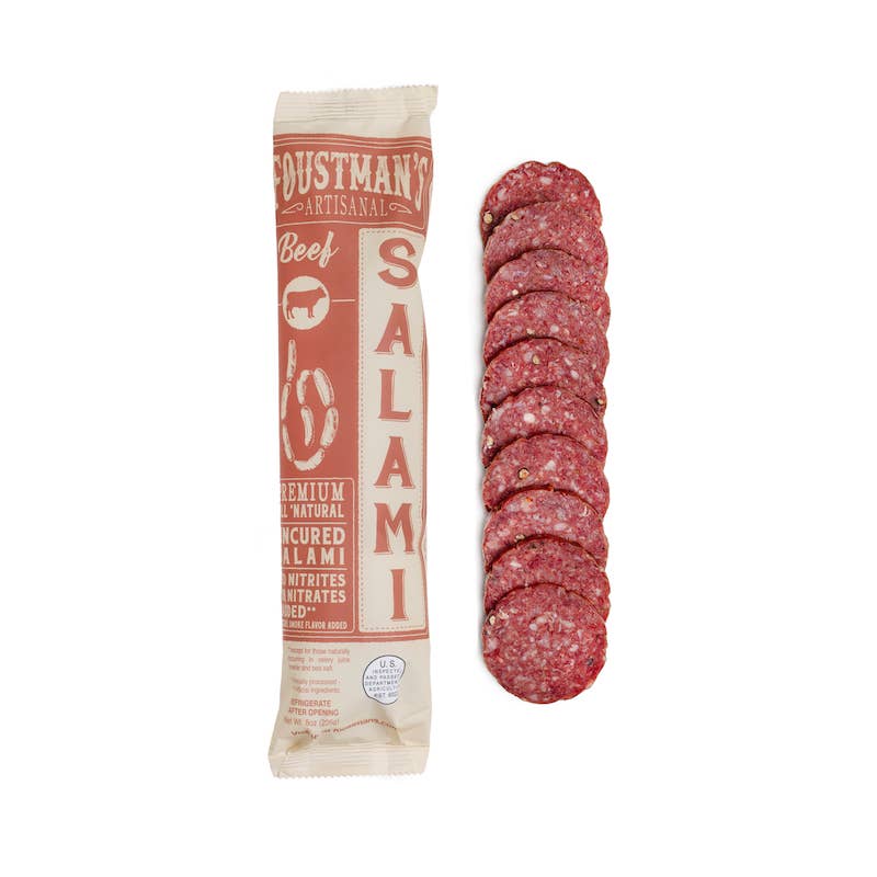 Beef Salami by Foustman's, all-natural uncured salami.