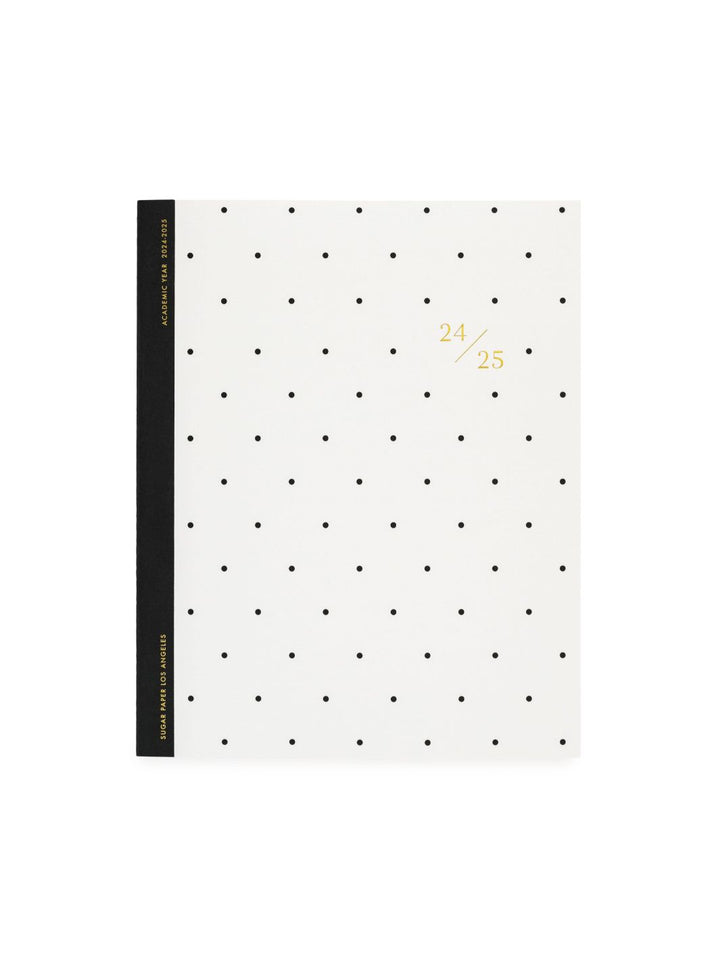 2024-2025 Black Swiss Dot Academic Monthly Planner for students.