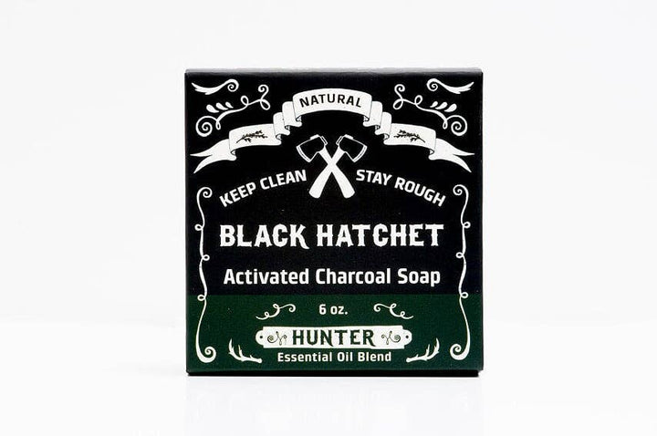 Hunter Charcoal Soap elegantly packaged, ready for gifting or personal use.