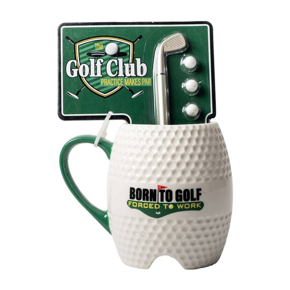 Golf Club Mug Set - Ceramic Mug with Golf Accessories