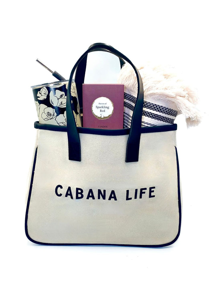 Cabana Life Gift Set with tote, S'well tumbler, quick-dry beach towel, and sparkling red wine gummies