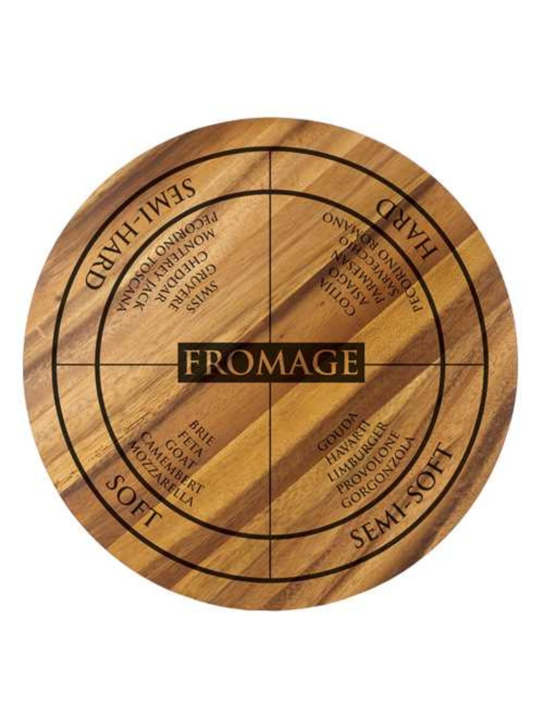 Cheese Engraved Circle Serving Board