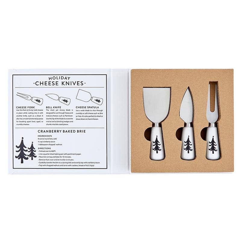 Christmas Tree Cheese Knives Set