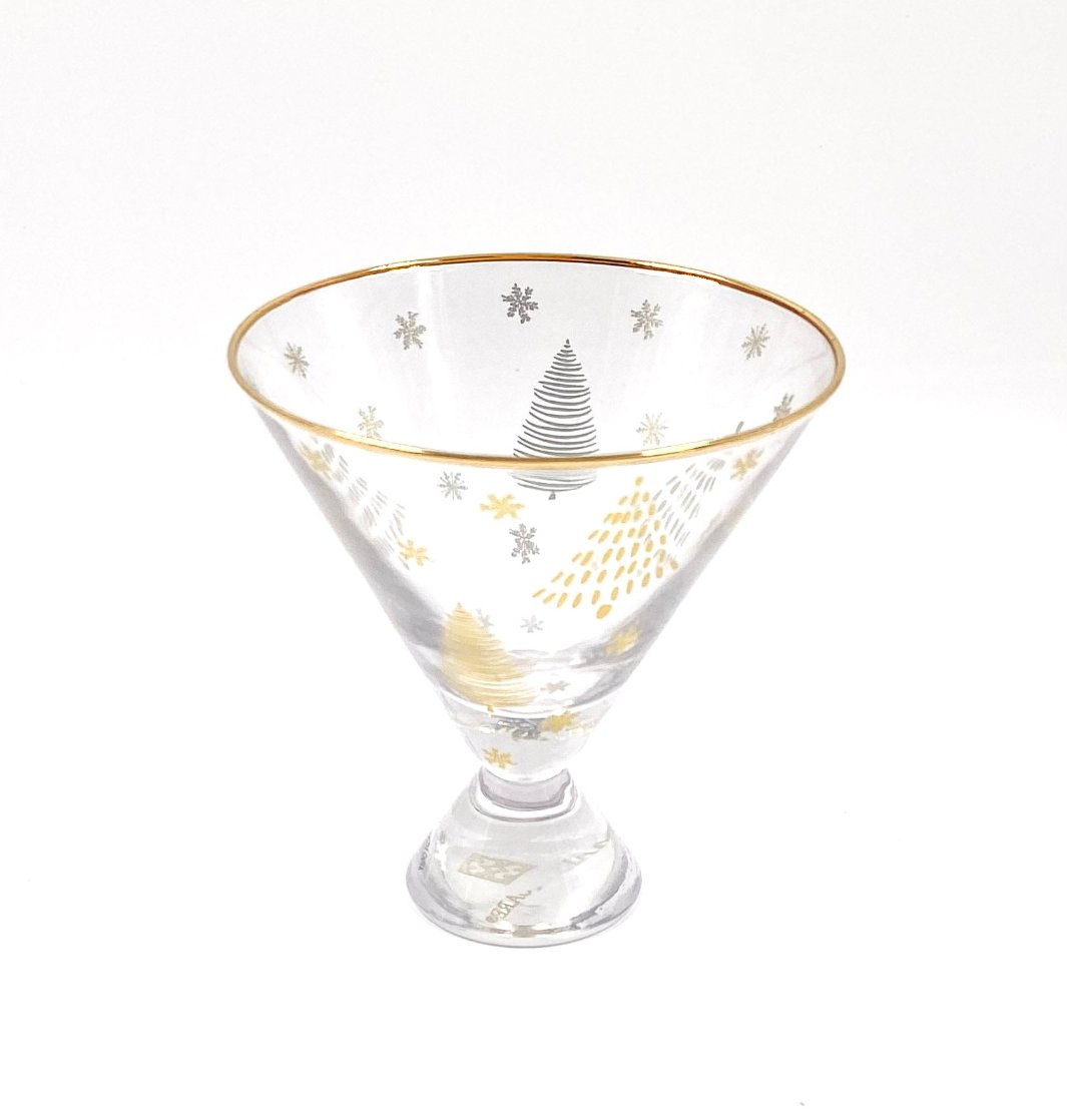 Christmas Trees Stemless Martini Glass