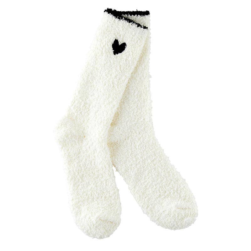 Cozy Socks - Black Trim + Heart