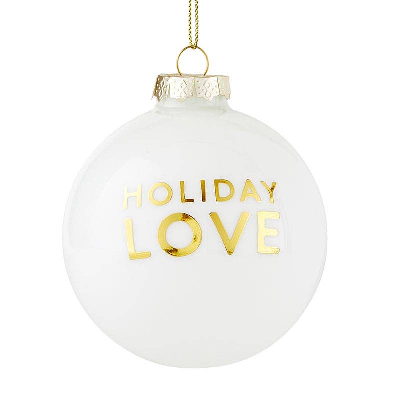 Holiday Love Glass Ornament Set