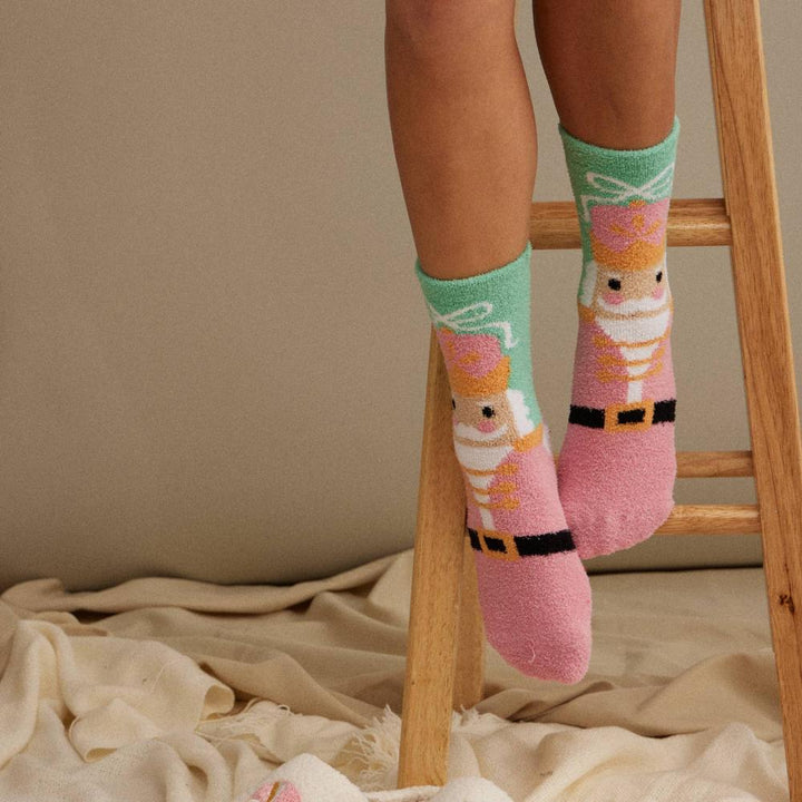 Nutcracker Socks worn by Model. 