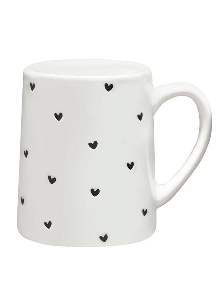 Artisan Organic Mug with Little Black Hearts