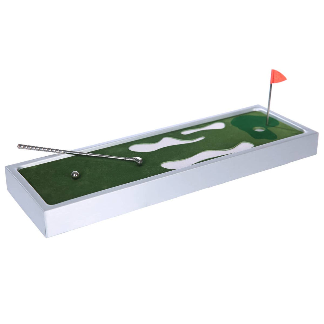 Mad Man Desktop Golf Game - Mini golf game for home and office, perfect funny desk accessory for golf enthusiasts. Dimensions: 15 x 4.75 x 1.25 inches.