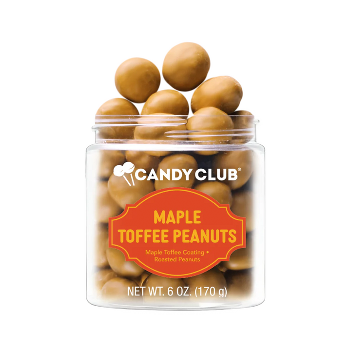 Maple Toffee Peanuts by Candy Club, 6 oz. Roasted peanuts wrapped in a buttery maple toffee coating.