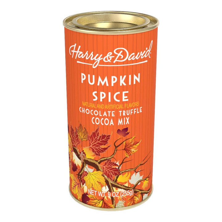 Pumpkin Spice Cocoa by Harry & David®, a rich blend of chocolate and fall spices, perfect for warm autumn drinks.