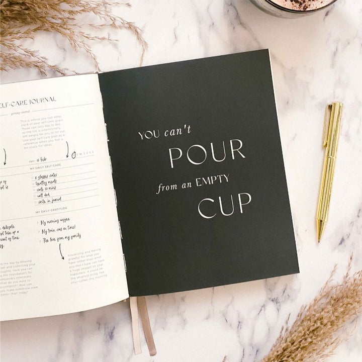 My daily Self-Care Journal "You can't pour from an empty cup" page.