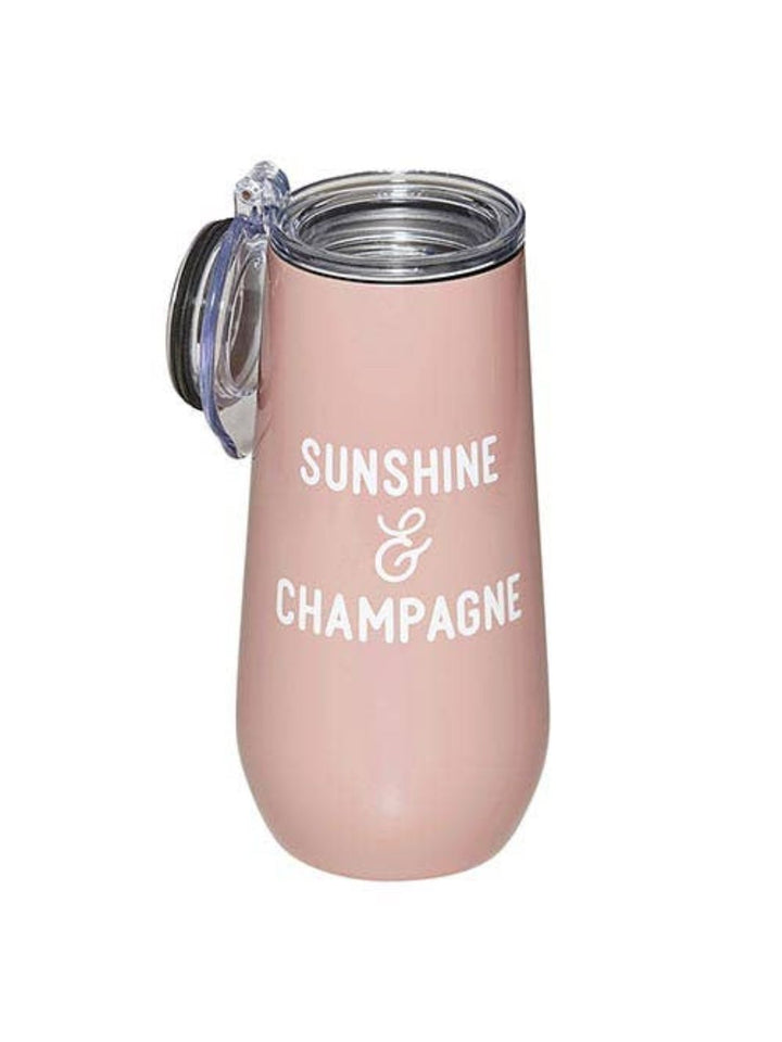 Sunshine & Champagne Tumbler open top view