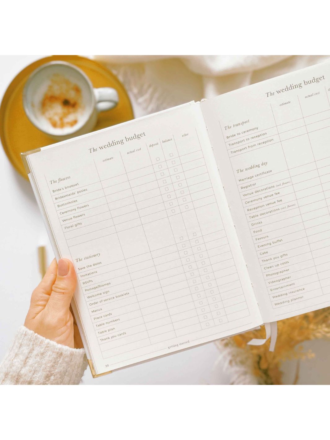 My Wedding Planner wedding budget page. 