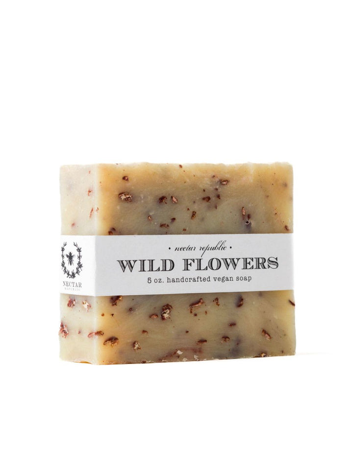 Wildflowers Bath Soap comes in a muslin soap bag (bag not shown).