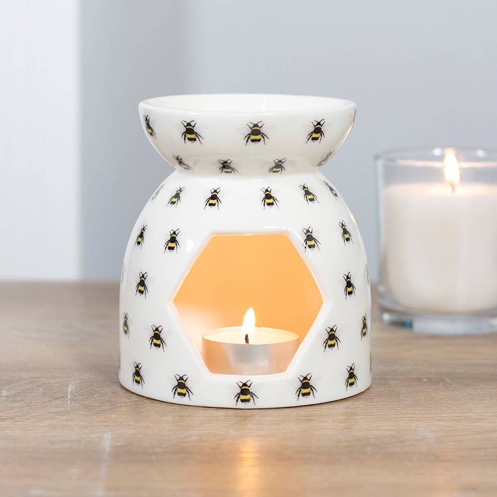 Bee Print Oil Burner and Wax Warmer