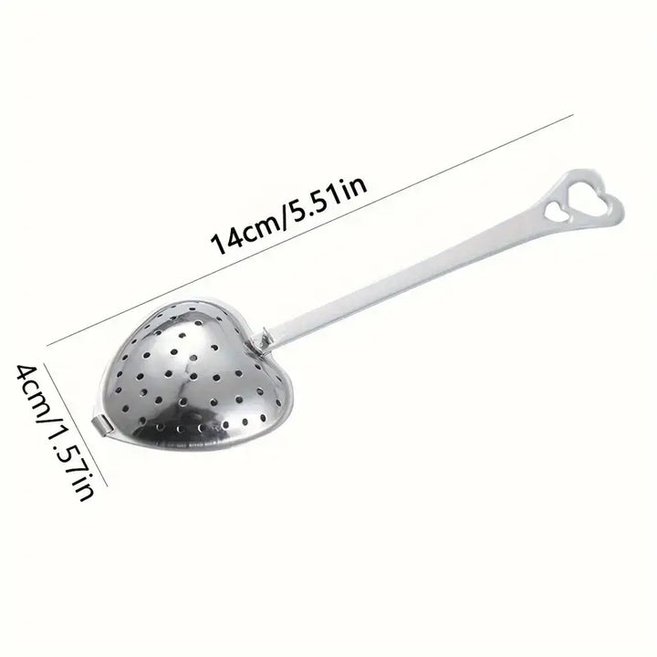 Heart-Shaped Stainless Steel Tea Strainer, chai infuser